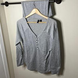 Cynthia Rowley 2 piece Pajamas/loungewear. Soft grey. XL